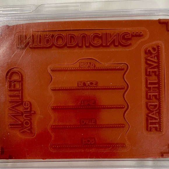 Retired Stampin’ Up wooden stamp set “Introducing” set of 4 stamps. *New in Box* - Picture 4 of 6